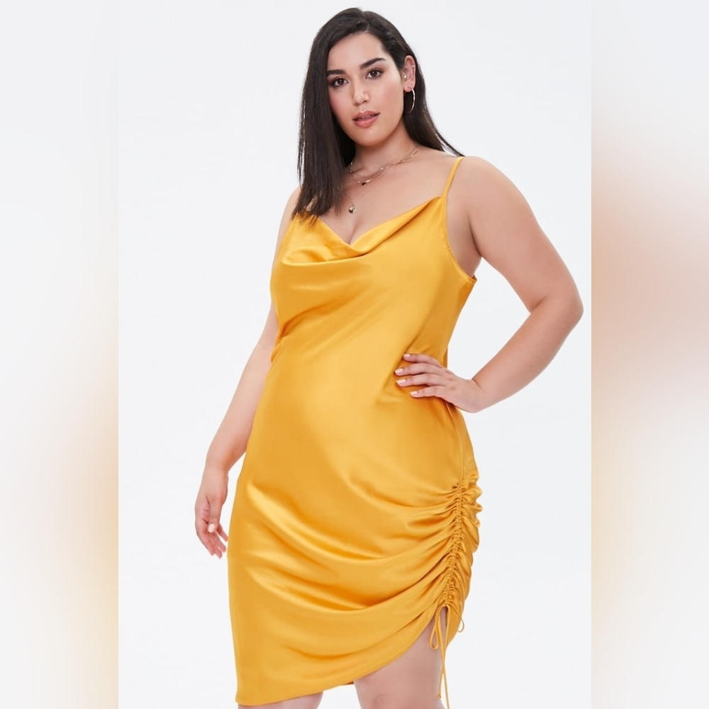Satin High-low cowl dress Forever 21